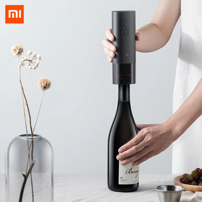 Novo xiaomi mijia abridor de vinho elétrico bateria abridor de garrafa automático para vinho tinto cerveja com cortador folha acessórios cozinha