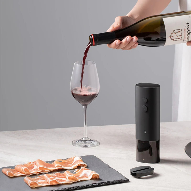 Novo xiaomi mijia abridor de vinho elétrico bateria abridor de garrafa automático para vinho tinto cerveja com cortador folha acessórios cozinha